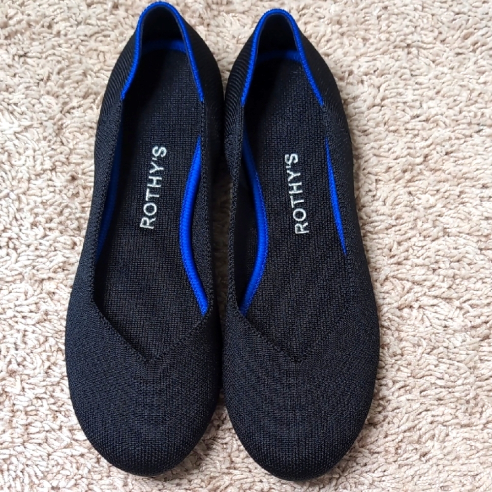Rothy's The Flat In Black Solid Size 7